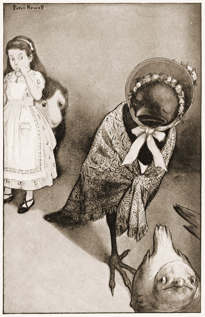 "Pod různými záminkami se všichni odstěhovali", ilustrace pro Lewise Carrolla Alenka v říši divů, 1901 od Peter Newell