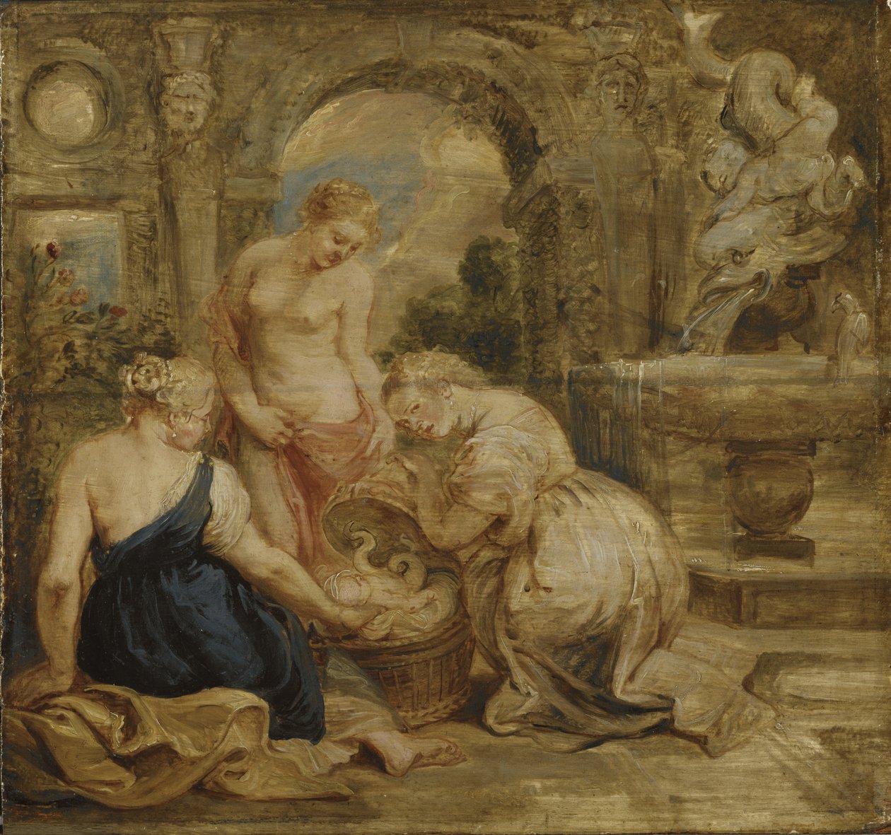 Cecrops" Dcery nalézající Erichtonia, kolem 1632 od Peter Paul Rubens