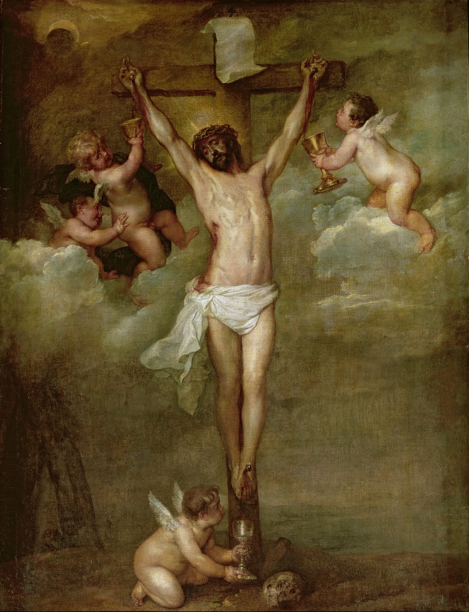 Kristus za doprovodu andělů držících kalichy od Peter Paul Rubens