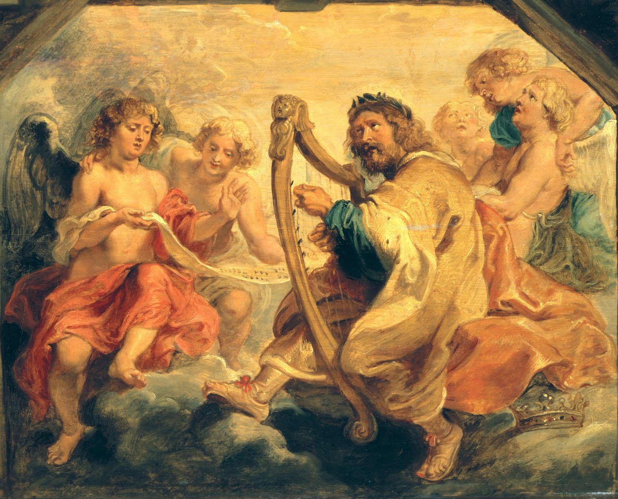 David hraje na harfu od Peter Paul Rubens