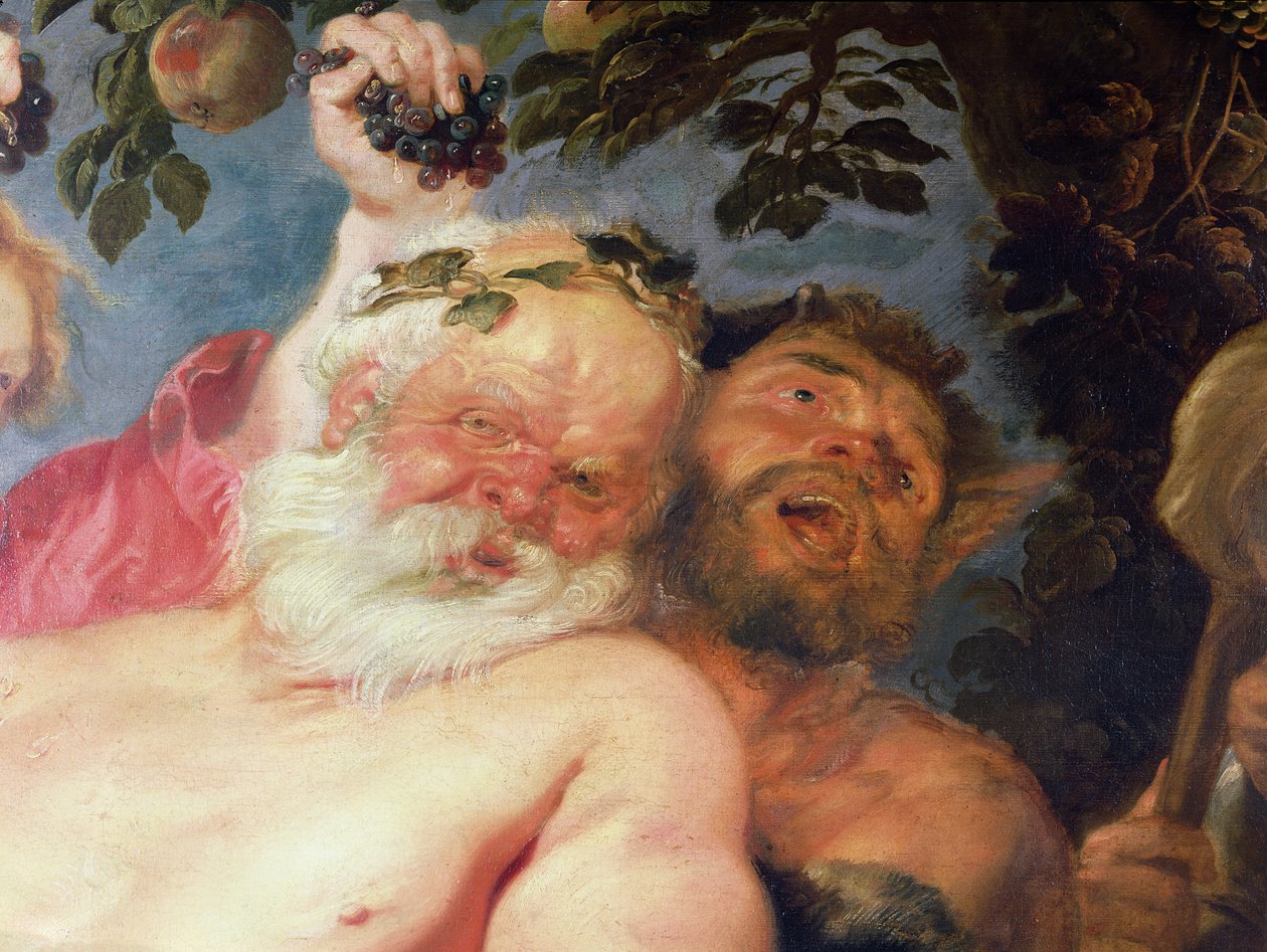 Drunken Silenus Supported by Satyrs, c.1620 (detail) od Peter Paul Rubens