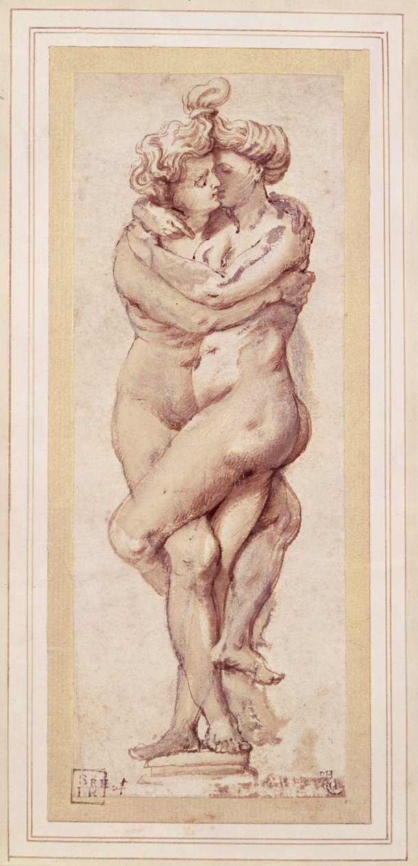 Objímající se pár (kresba) od Peter Paul Rubens