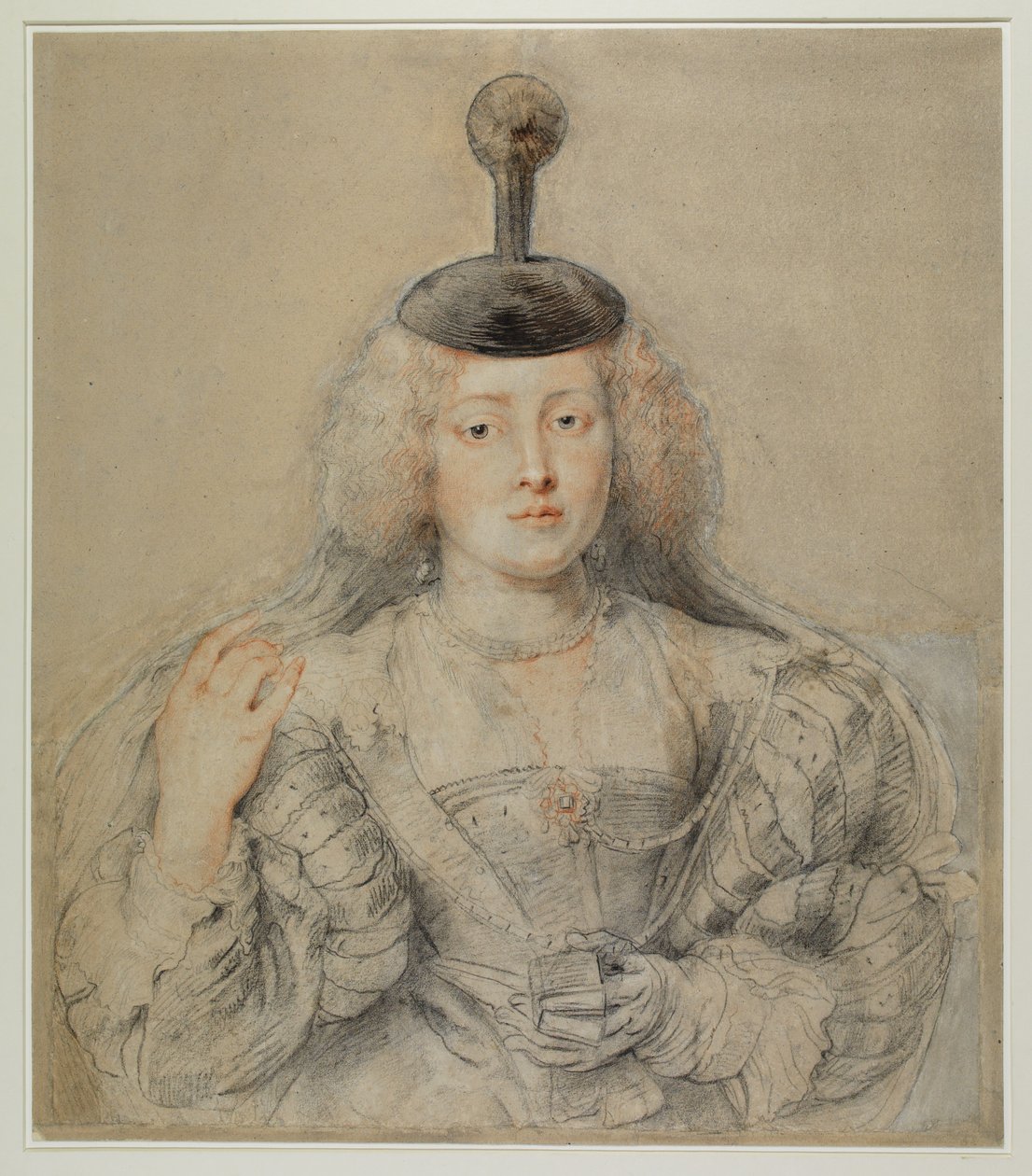 Helena Fourmentová (1614-73) kolem 1630 (pero, inkoust a křída zvýrazněná bílou na papíře) od Peter Paul Rubens