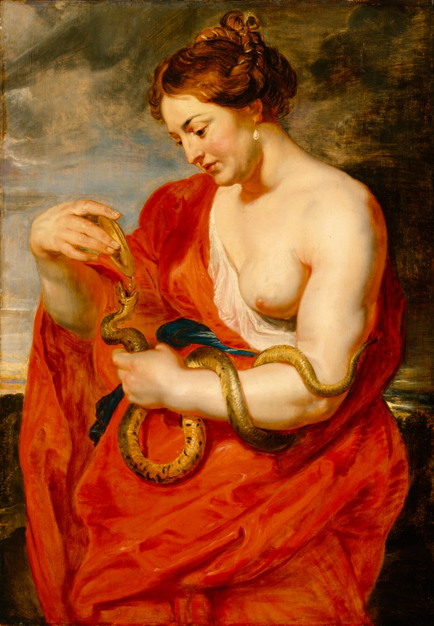 Hygeia, bohyně zdraví, cca 1615 (olej na dubovém panelu) od Peter Paul Rubens
