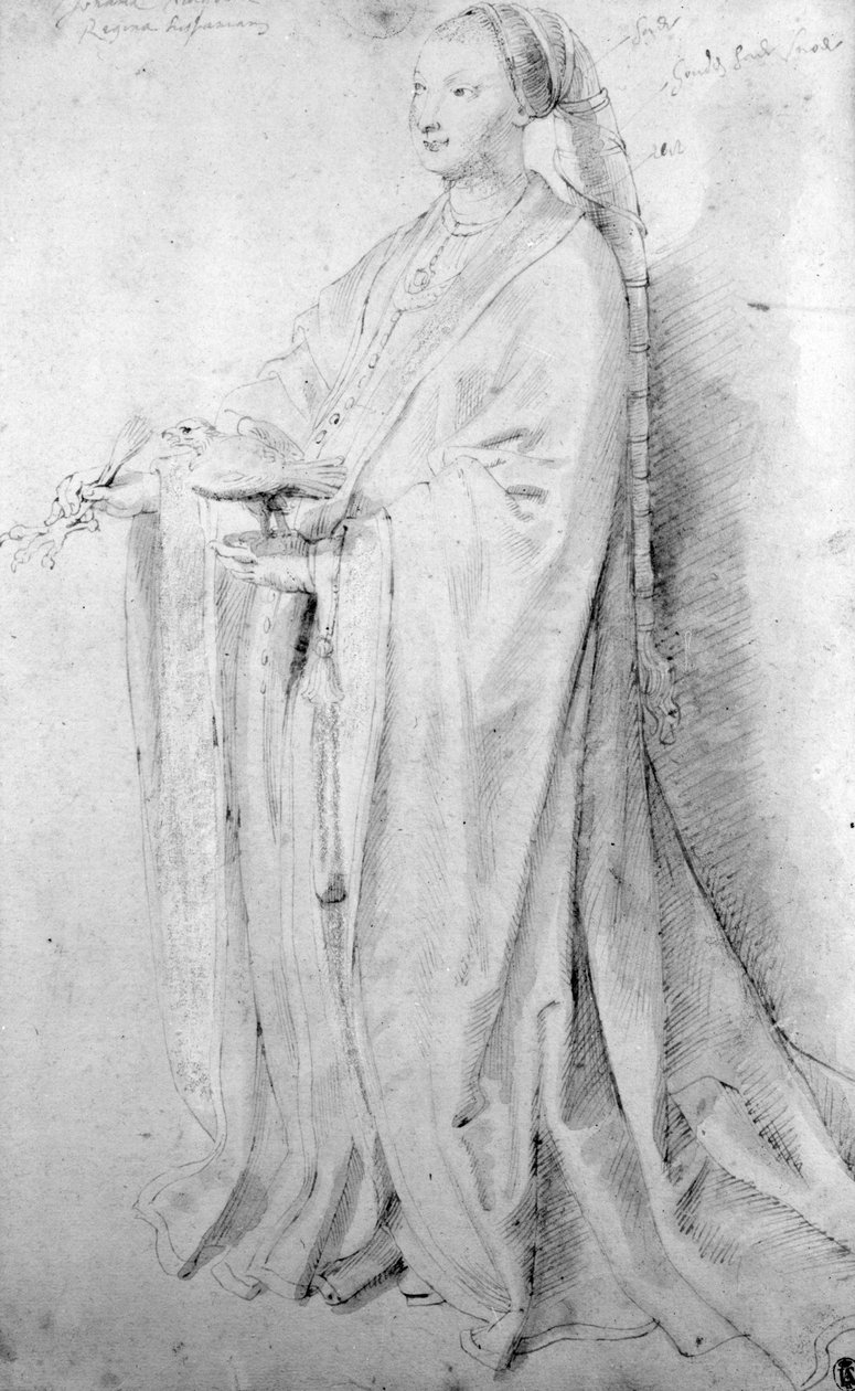 Joanna the Mad, královna Španělska (pero, inkoust a mytí na papíře) od Peter Paul Rubens