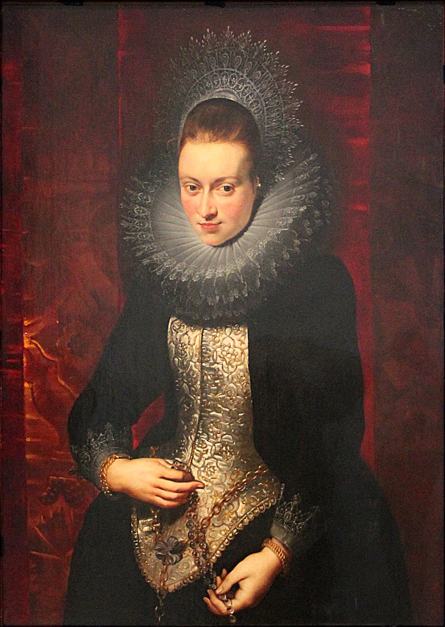 Portrét mladé ženy s růžencem od Peter Paul Rubens