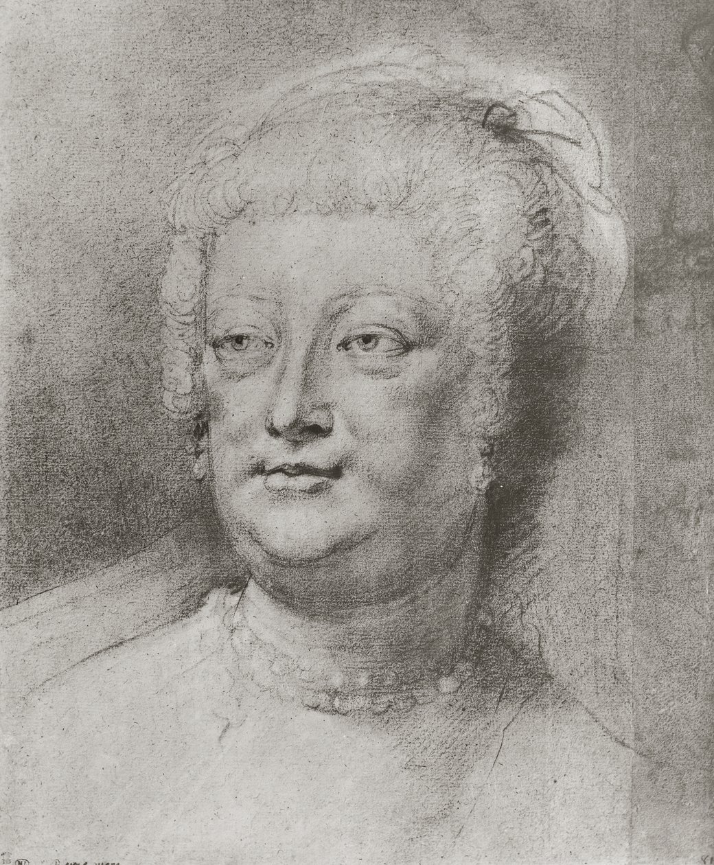 Portrét Marie de Medici (1573-1642), 1622 (pierre noire a červená křída s bílým melírováním) od Peter Paul Rubens