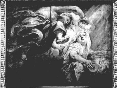 Náboženství korunované géniem, studie pro The Apotheosis of James I, c.1629-34 (kresba) od Peter Paul Rubens