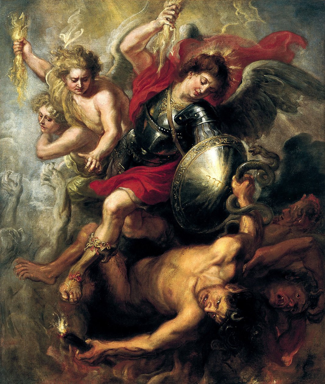 Svatý Michael vyhání Lucifera a vzpurných andělů, 1622 od Peter Paul Rubens