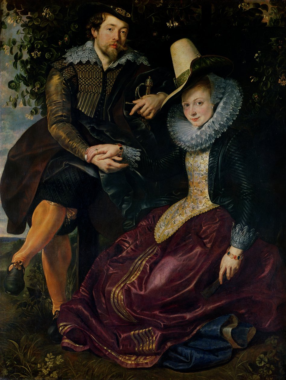Autoportrét s Isabellou Brandtovou, jeho první manželkou, v zimolezu, kolem roku 1609 od Peter Paul Rubens