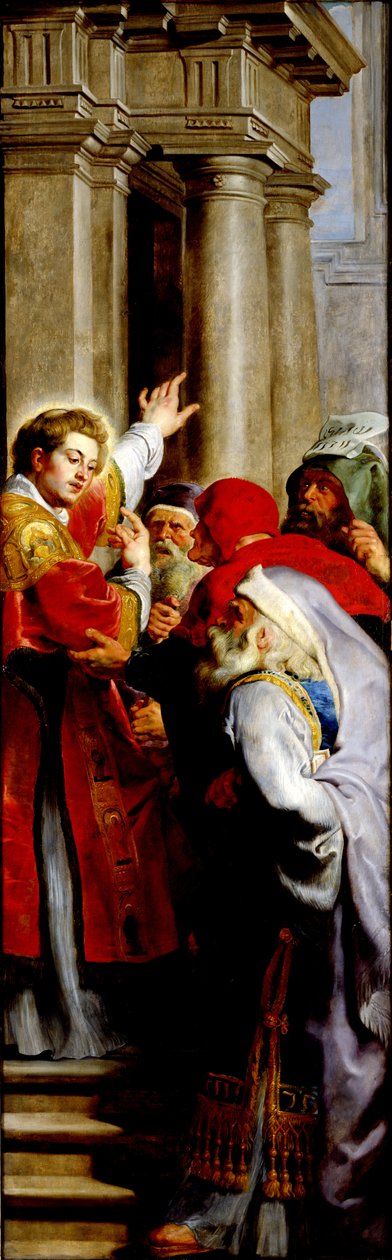 Svatý Štěpán káže, z triptychu sv. Štěpána od Peter Paul Rubens