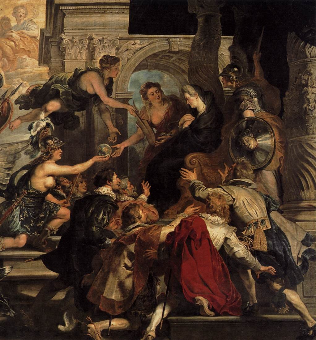 Apoteóza Jindřicha IV. A Vyhlášení regentství Marie de Médicis 14. května 1610 (detail) od Peter Paul Rubens