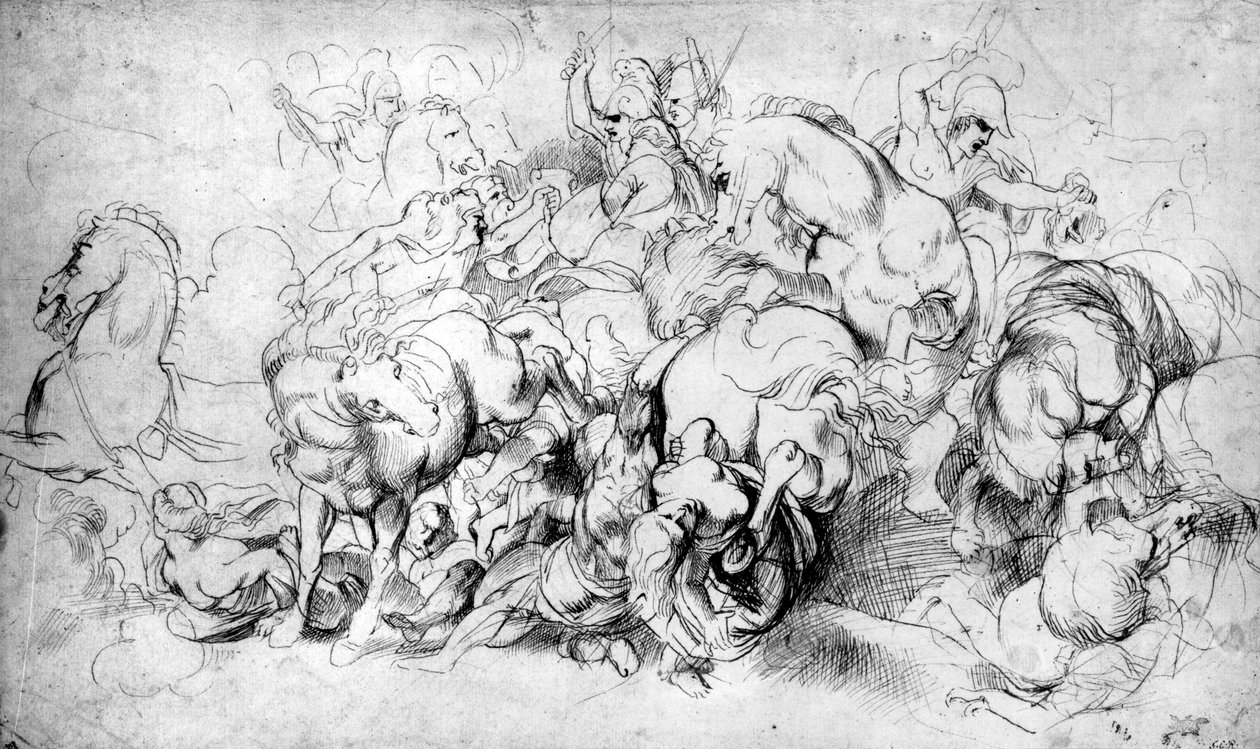 Bitva mezi Řeky a Amazonkami, c.1602-04 od Peter Paul Rubens