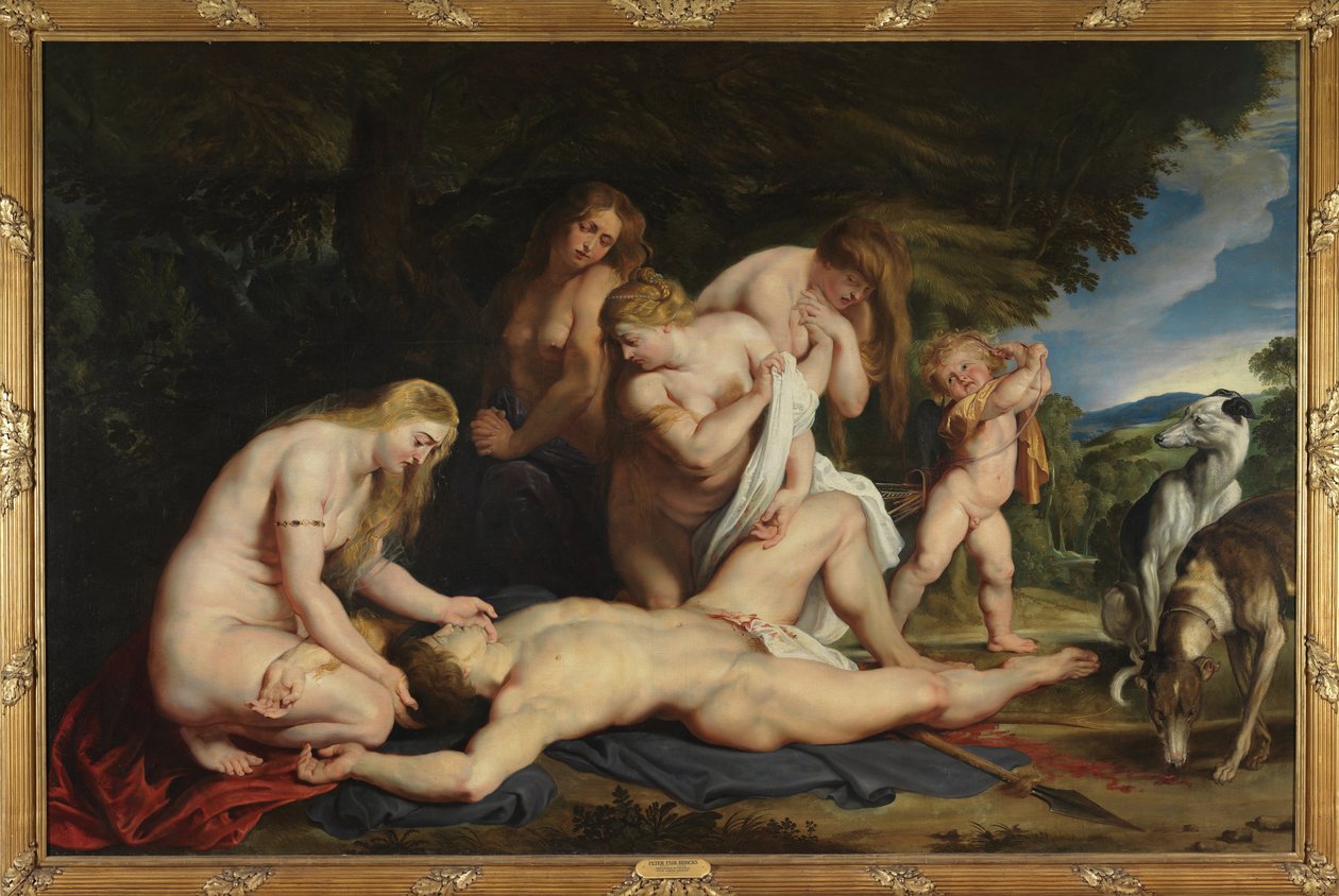 The Death of Adonis (with Venus, Amor, and the Three Graces) od Peter Paul Rubens