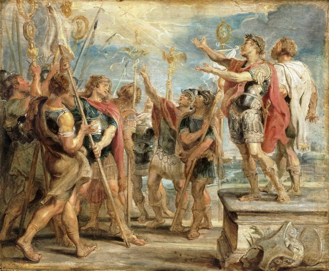 Znak Krista zjevující se Konstantinovi od Peter Paul Rubens
