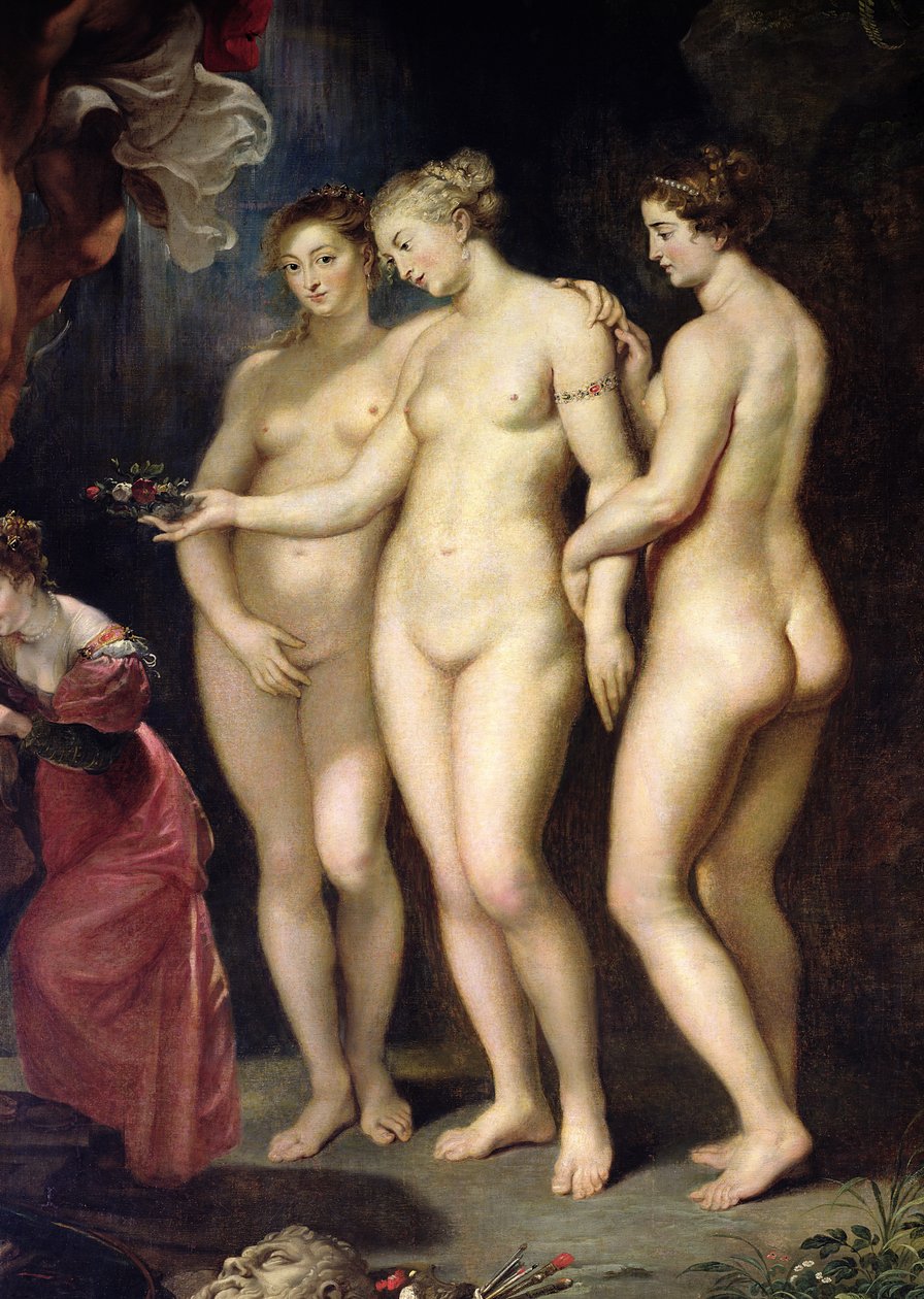Medicejský cyklus: Vzdělávání Marie de Medici, detail Tří Grácií, 1621-25 od Peter Paul Rubens