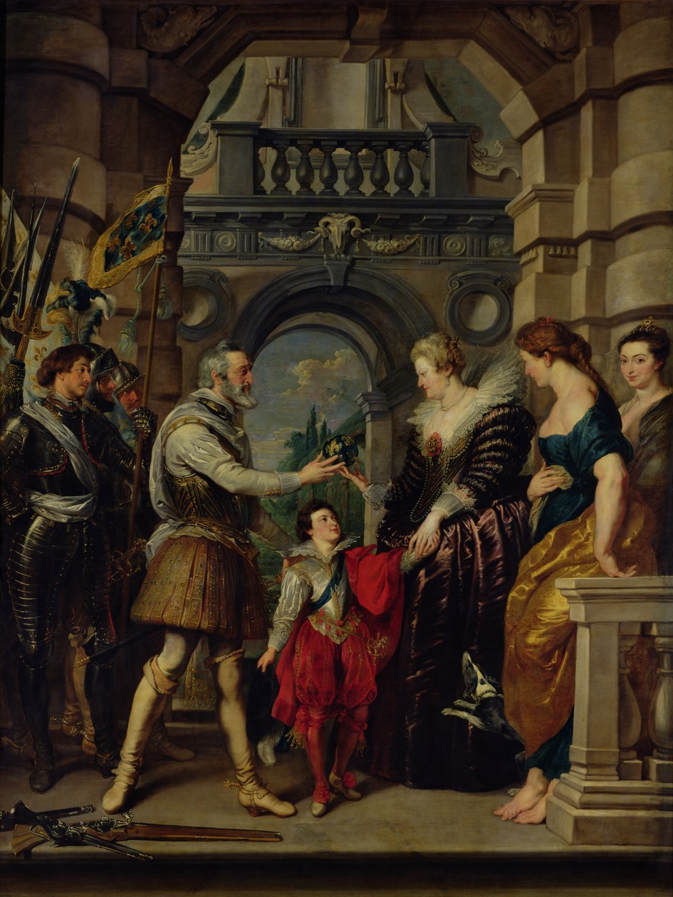 Medicejský cyklus: Henri IV. (1553-1610) odchází do války do Německa a předává vládu nad svým královstvím Marii de Medici (1573-1642) 20. března 1610, 1621-25 od Peter Paul Rubens