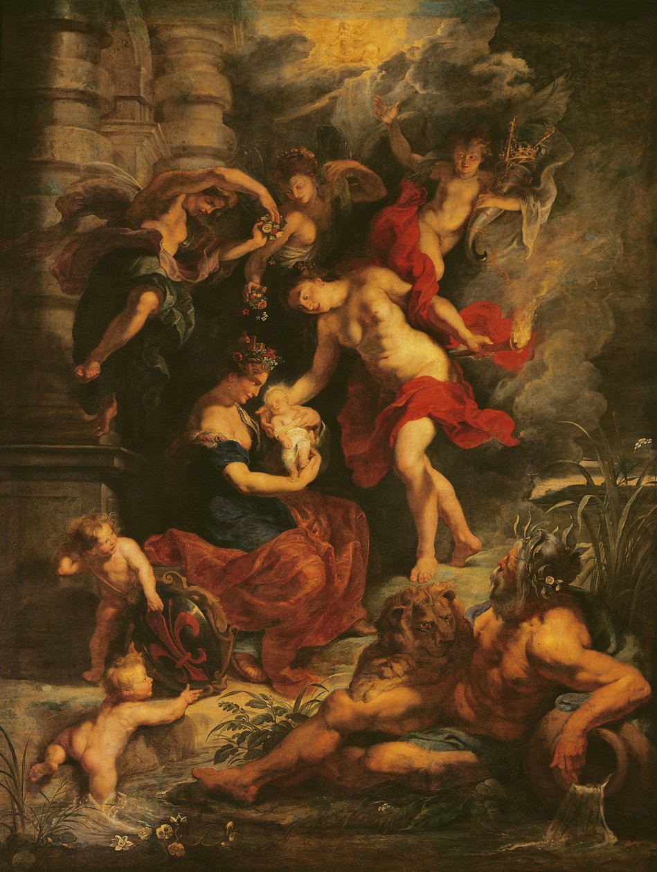 Medicejský cyklus: Narození Marie de Medici (1573-1647) 26. dubna 1573, 1621-25 od Peter Paul Rubens