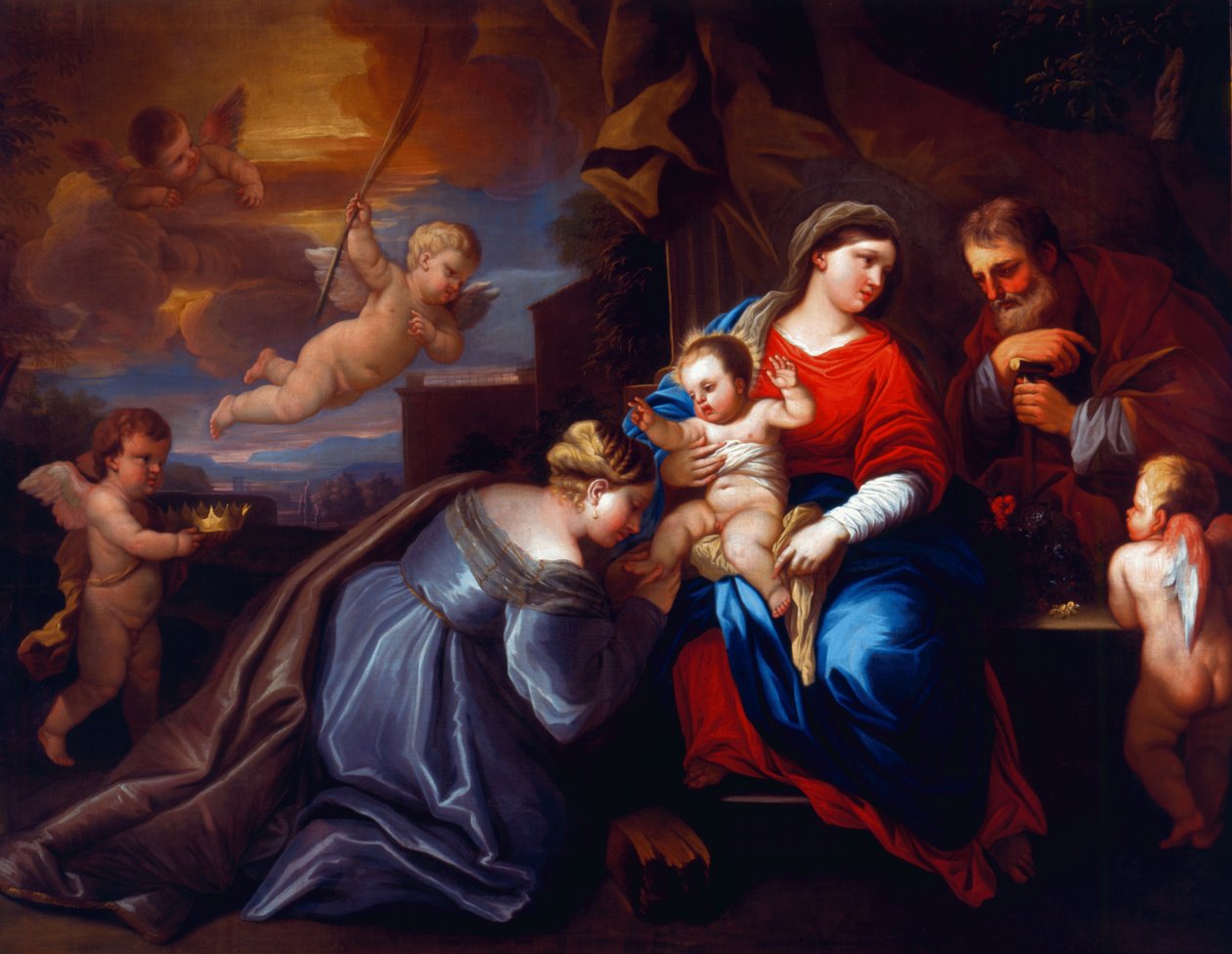 Mystická svatba svaté Kateřiny ve skladbě Giordano od Peter Paul Rubens