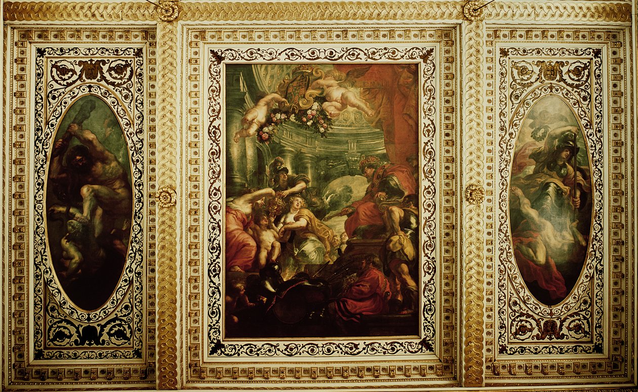The Whitehall Ceiling: The Unification of the Crowns, 1632-34 od Peter Paul Rubens