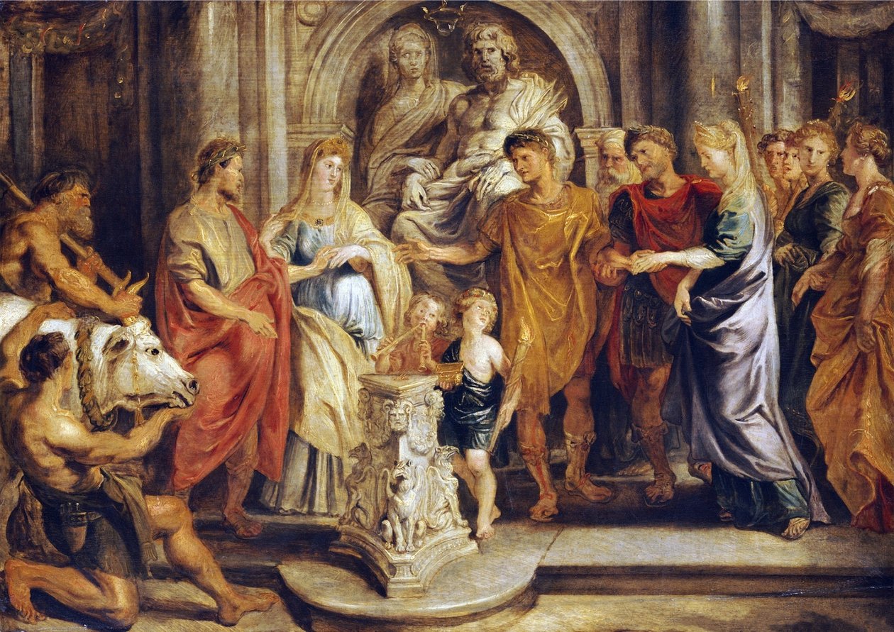 Manželství Constantine a Fausta a Constantia a Licinius od Peter Paul Rubens