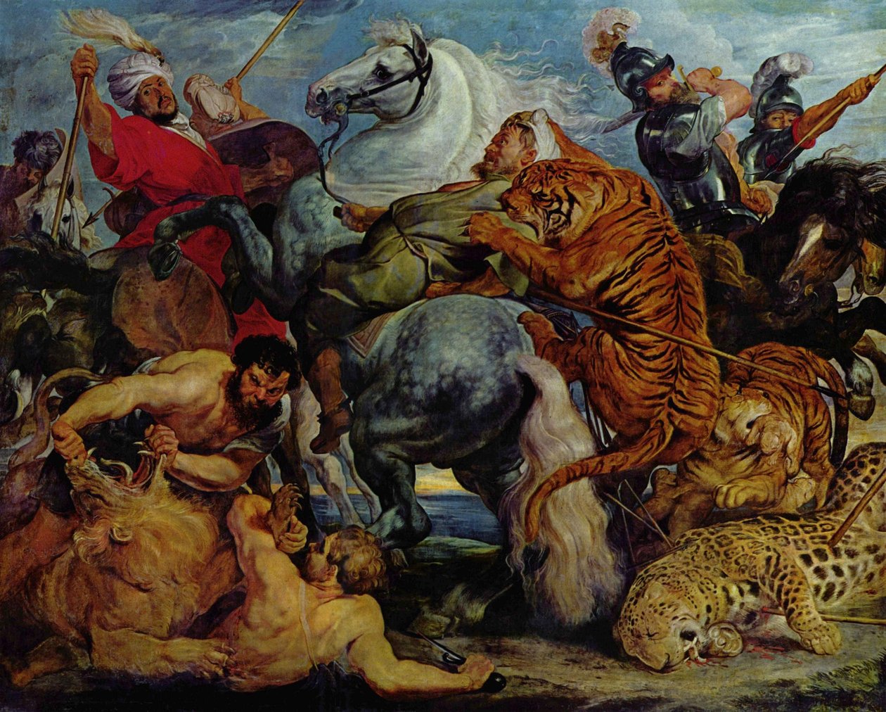 Lov tygrů a lvů od Peter Paul Rubens