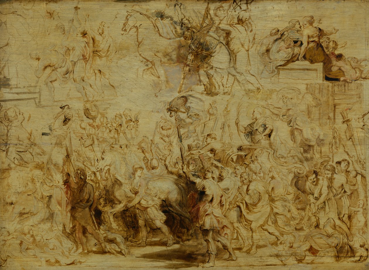 Triumfální vjezd Jindřicha IV. (1553-1610) do Paříže, kolem roku 1627 od Peter Paul Rubens