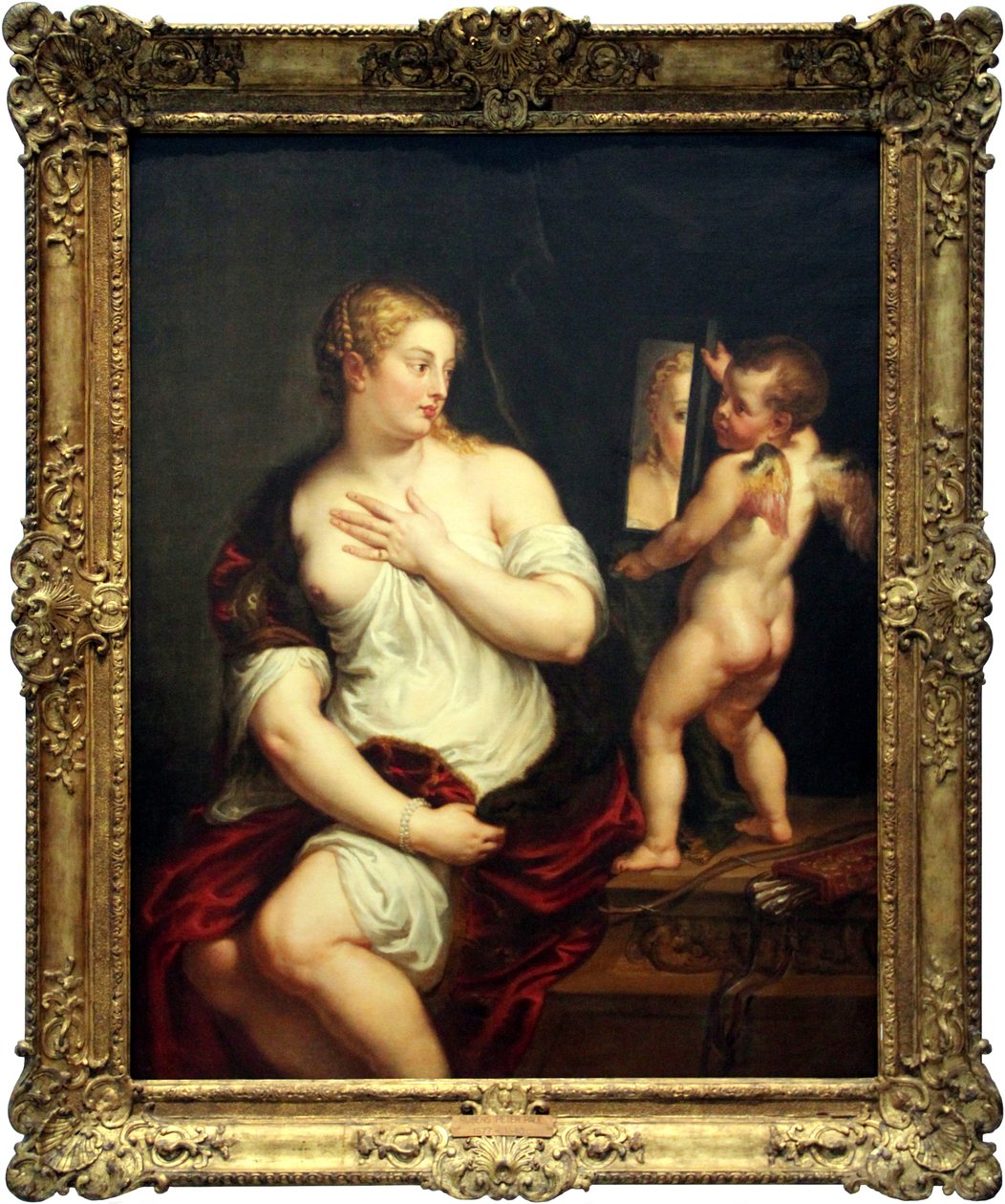 Venuše a Amor drží zrcadlo od Peter Paul Rubens