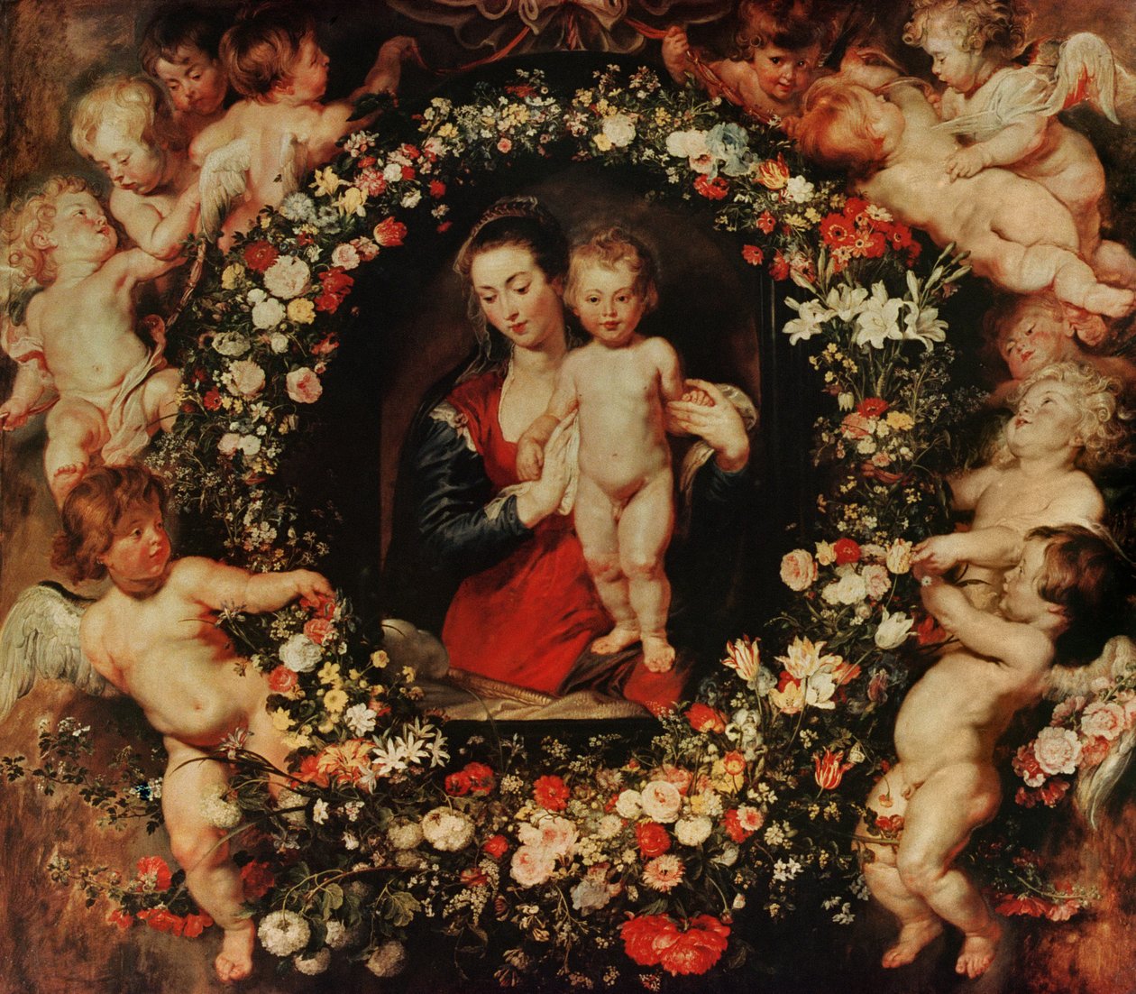 Panna s věncem květin, asi 1618-20 od Peter Paul Rubens