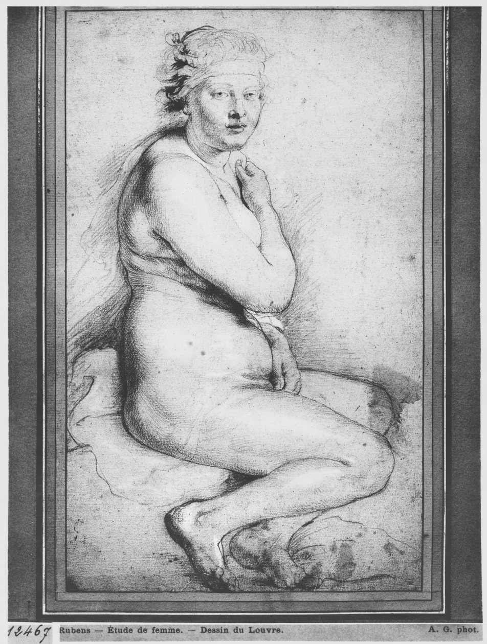Mladá nahá žena, sedící, otočená doprava od Peter Paul Rubens