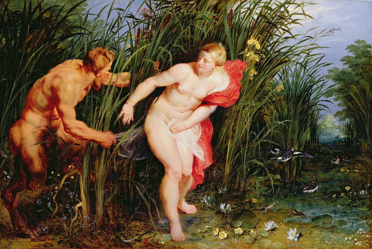 Pánev a Syrinx (olej na dubu) od Peter Paul and Brueghel Rubens