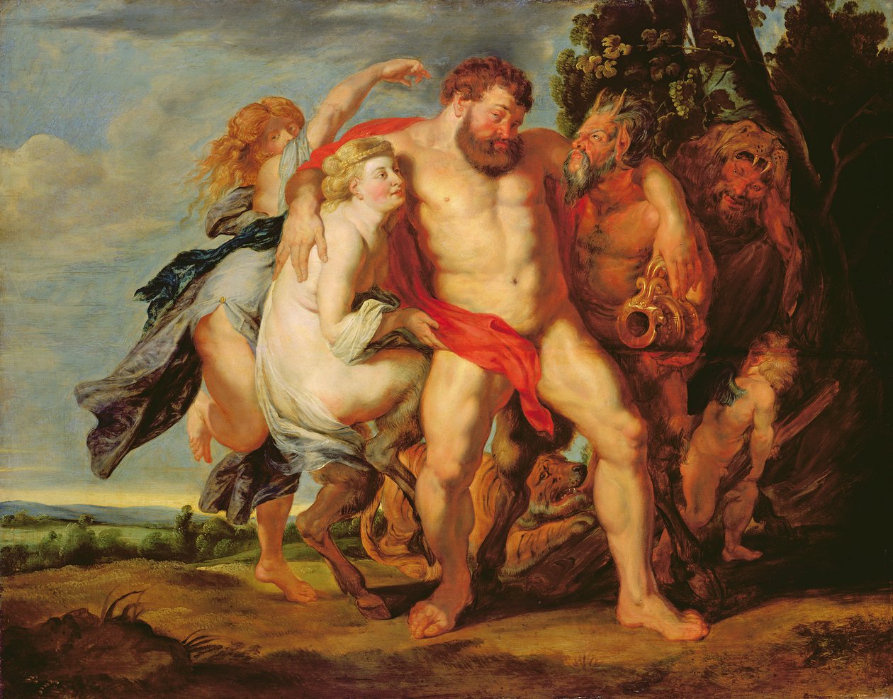 Opilý Herkules (olej na dubu) od Peter Paul studio of Rubens
