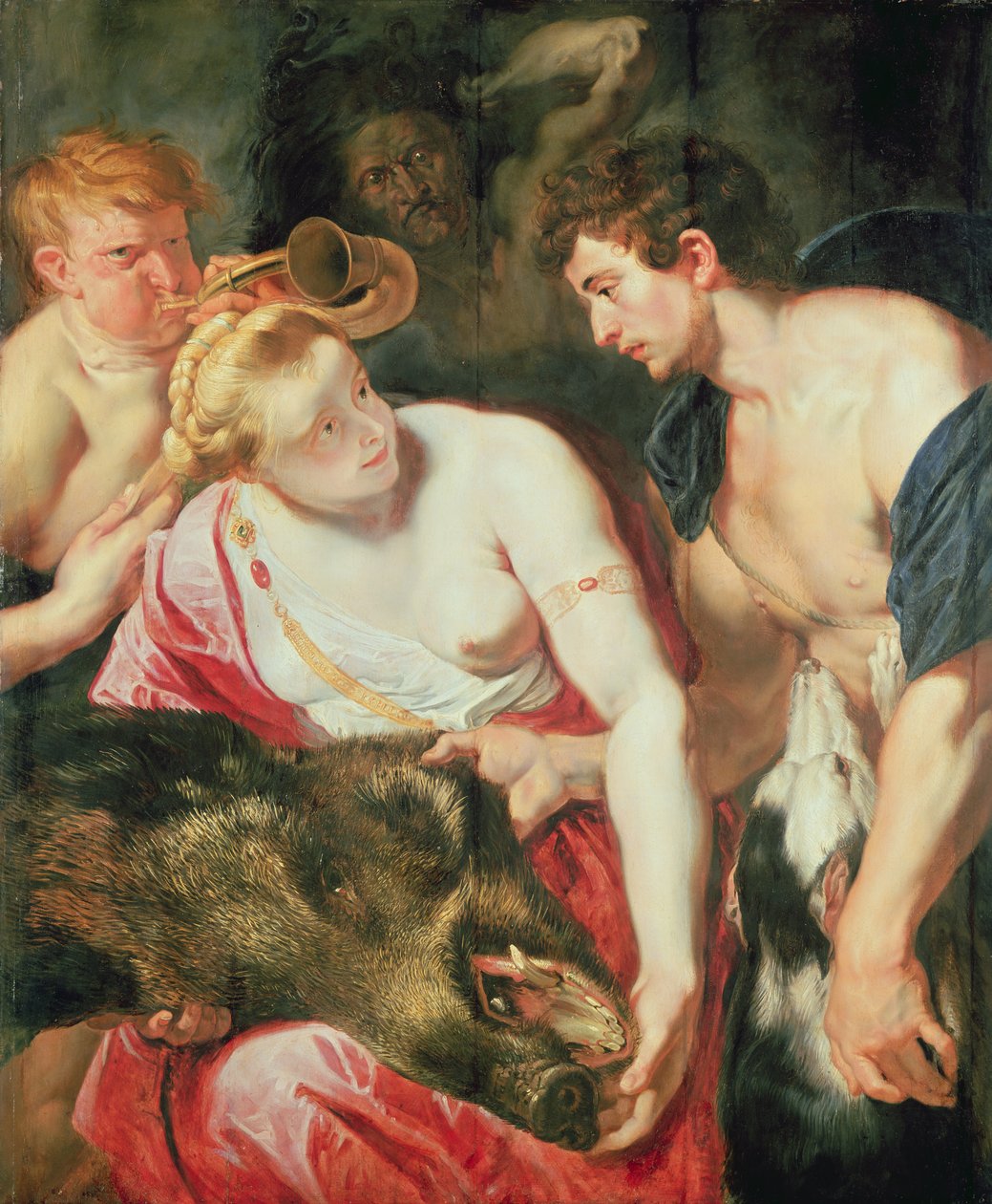 Meleager a Atalanta (olej na dubovém panelu) od Peter Paul studio of Rubens