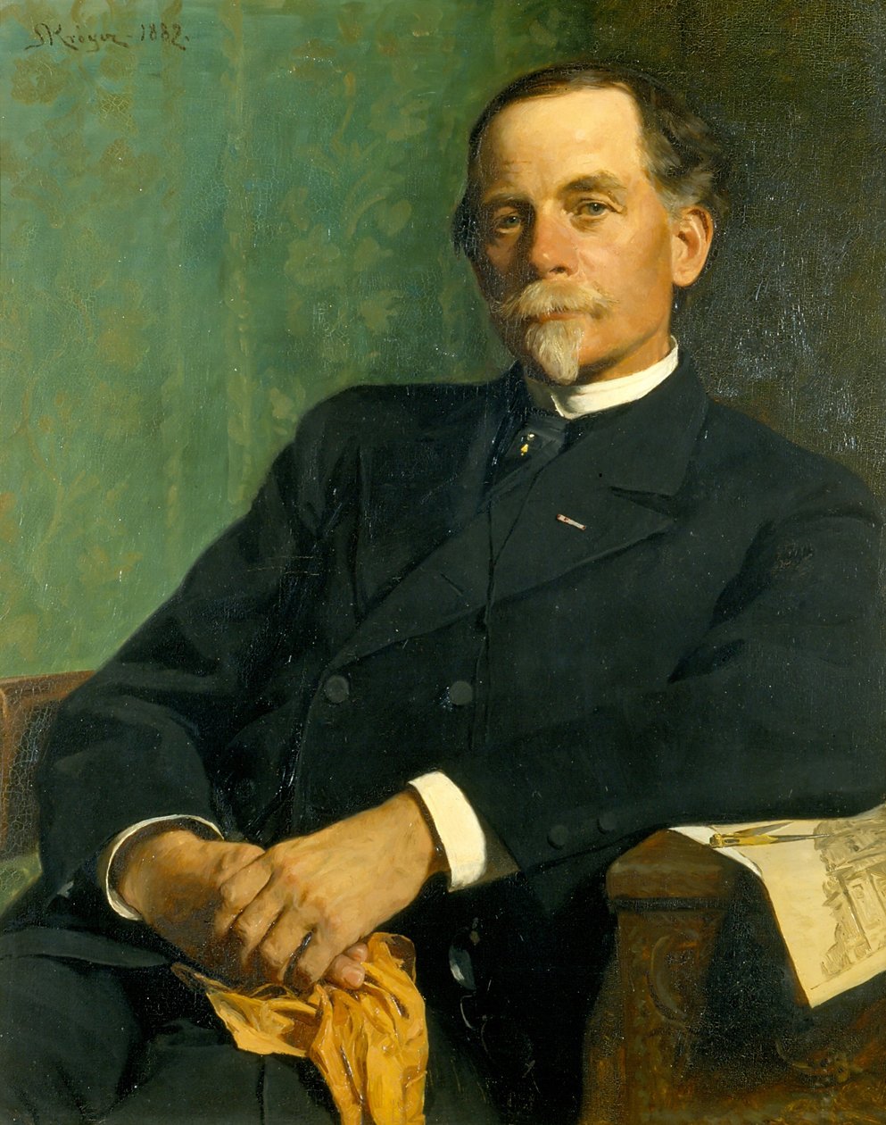 Architekt, profesor F. Meldahl sedí od Peder Severin Krøyer