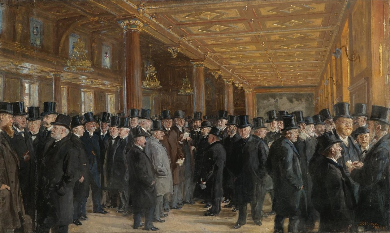 Z náčrtu kodaňské burzy od Peder Severin Krøyer