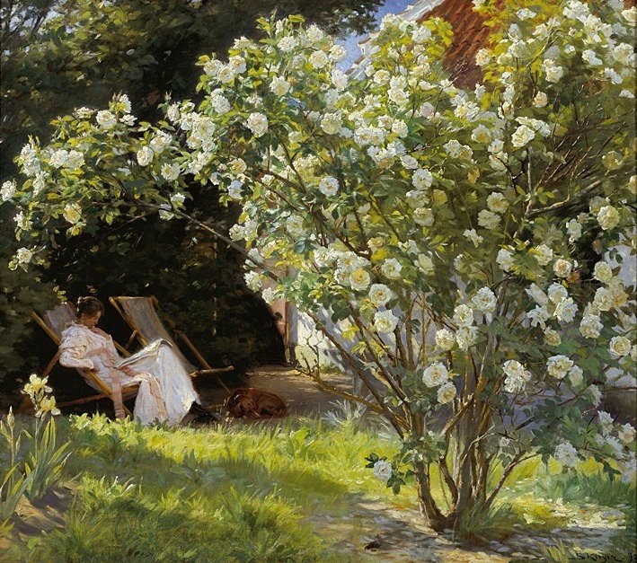 Marie na lehátku, čte si od Peder Severin Krøyer