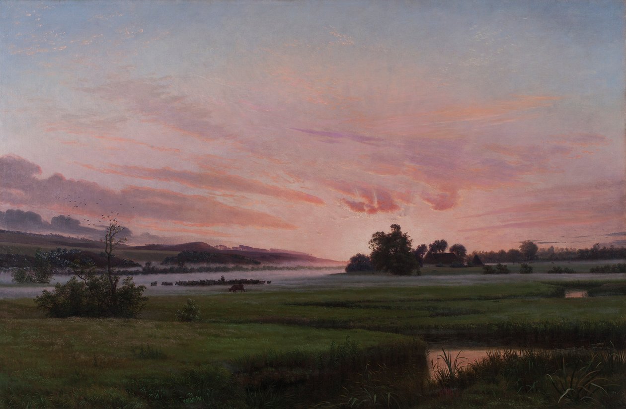 Letní večer poblíž Ry, Jutsko, kolem roku 1873 od Vilhelm Kyhn