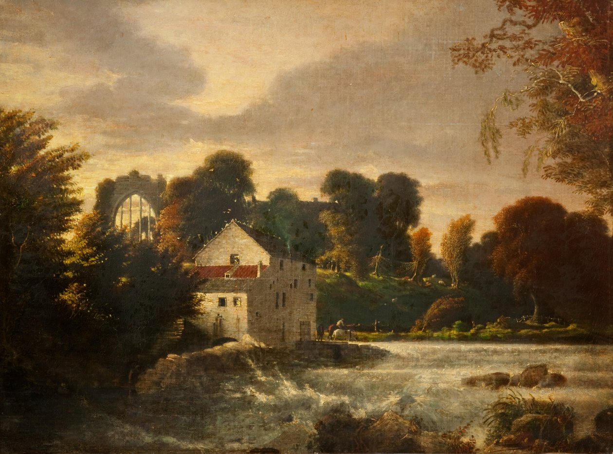 Vodní mlýn u opatství Egglestone, Durham, asi 1814 od Peter de Wint