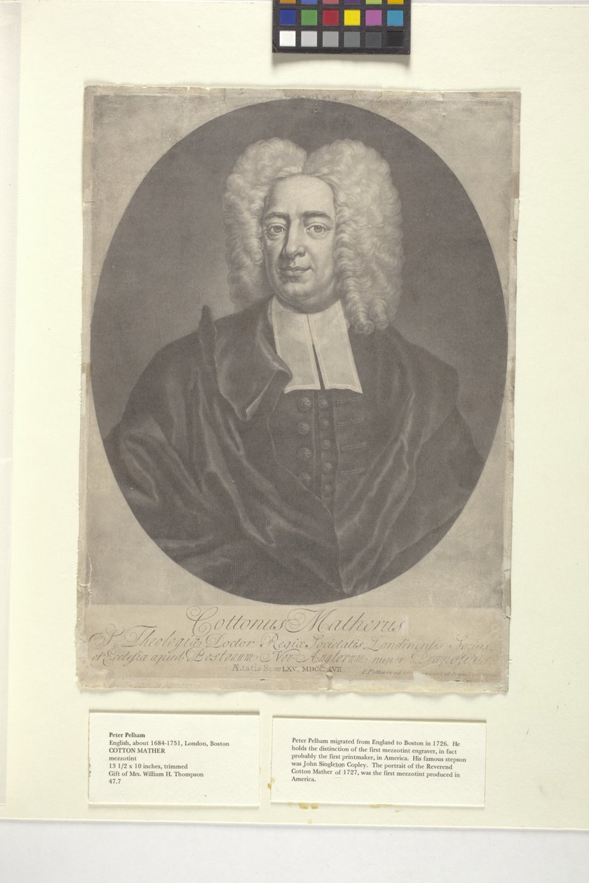 Cotton Mather (inkoust) od Peter (after) Pelham