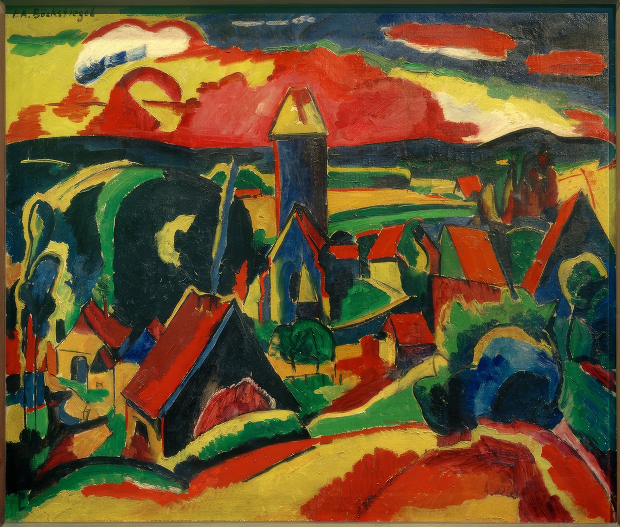 Dornberg (Blick vom Mühlenberg auf Kirchdornberg) od Peter August Böckstiegel