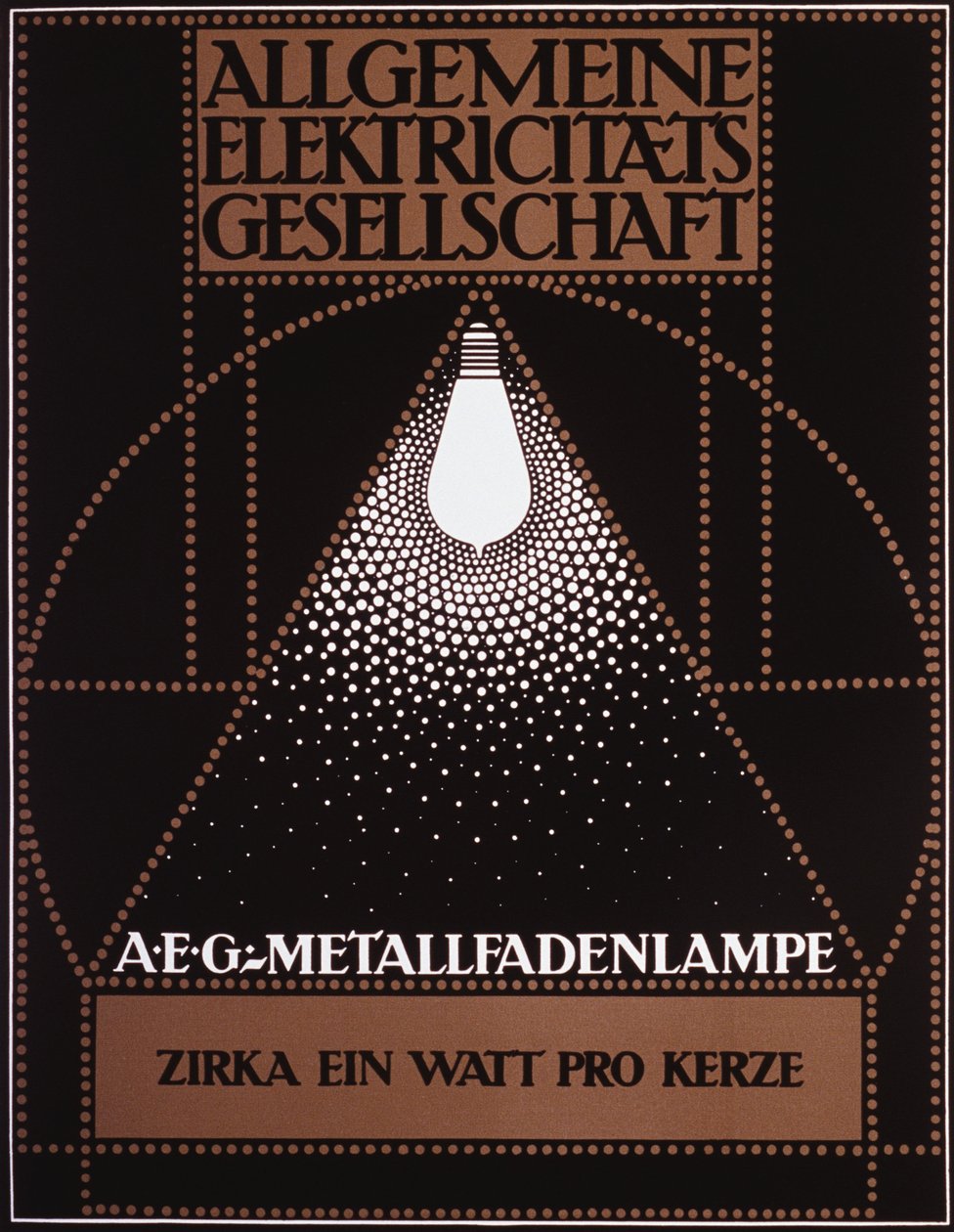 Reklamní plakát pro General Electric Company [AEG] 1910 od Peter Behrens