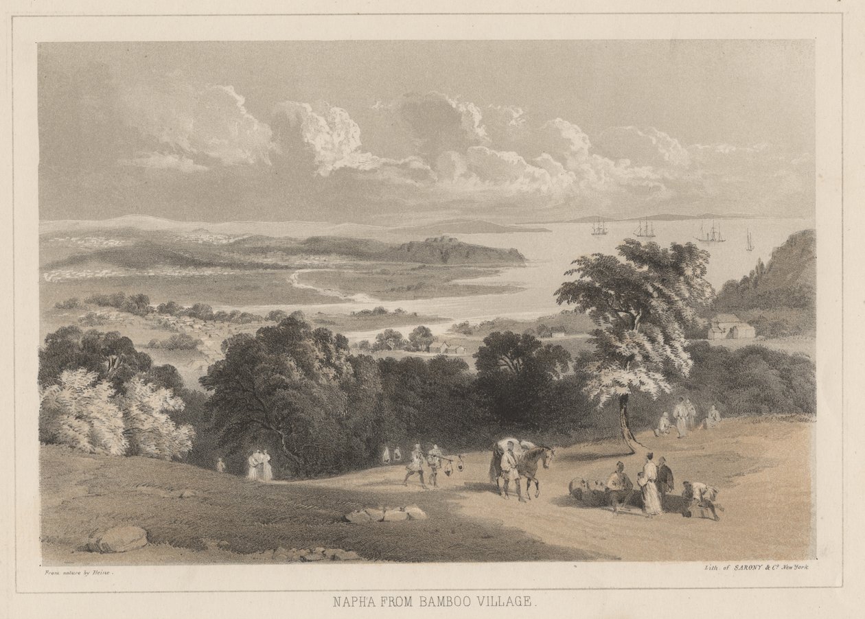 Napha z Bamboo Village, litho od Sarony und Co., 1855 (chromolitho) od Peter Bernhard Wilhelm Heine