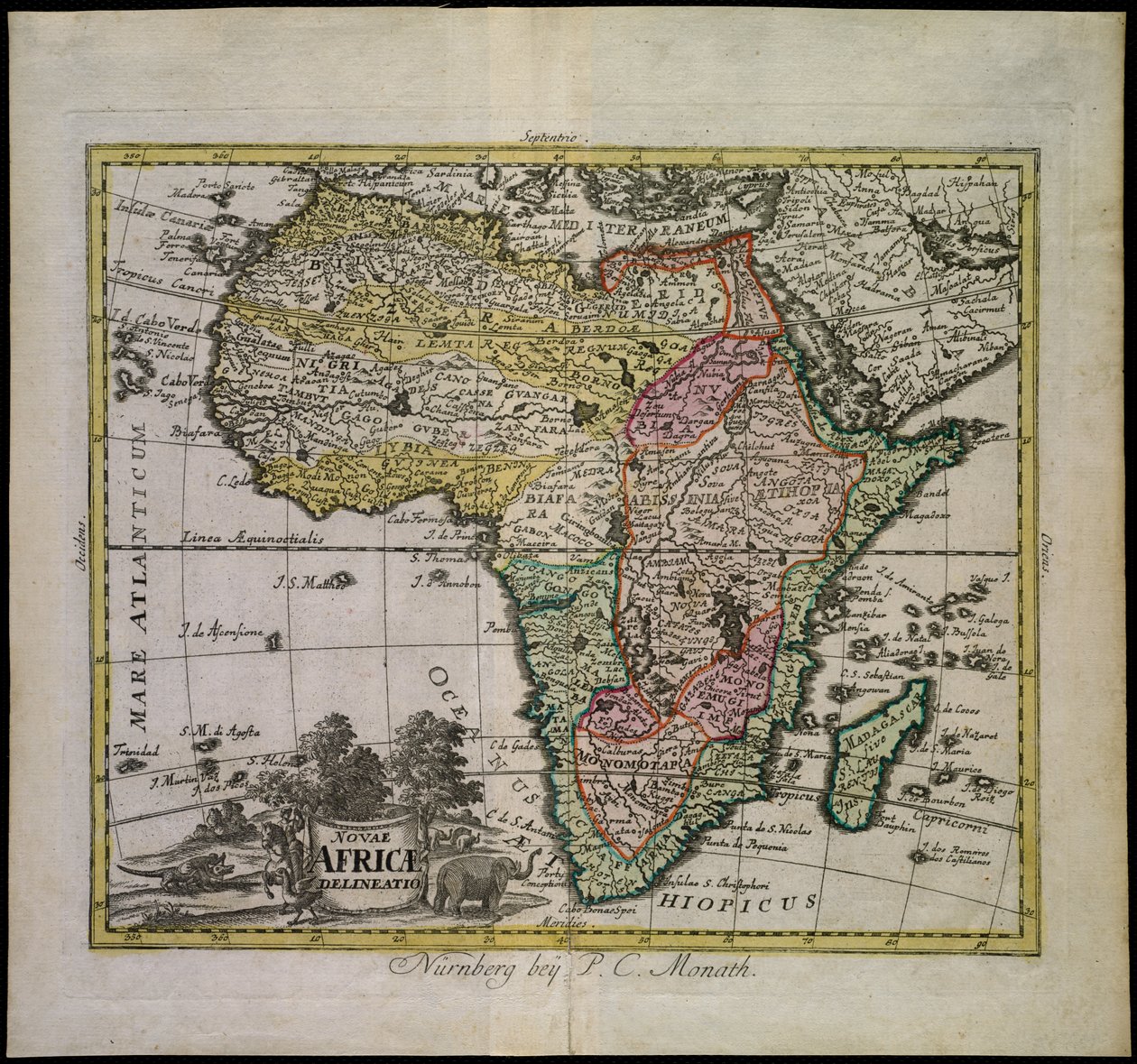 Náčrt Nové Afriky od Peter Conrad Monath