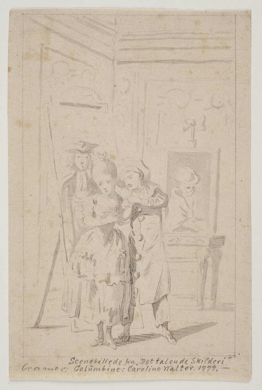 Pierrot a Colombine v "The Talking Painting" od Peter Cramer