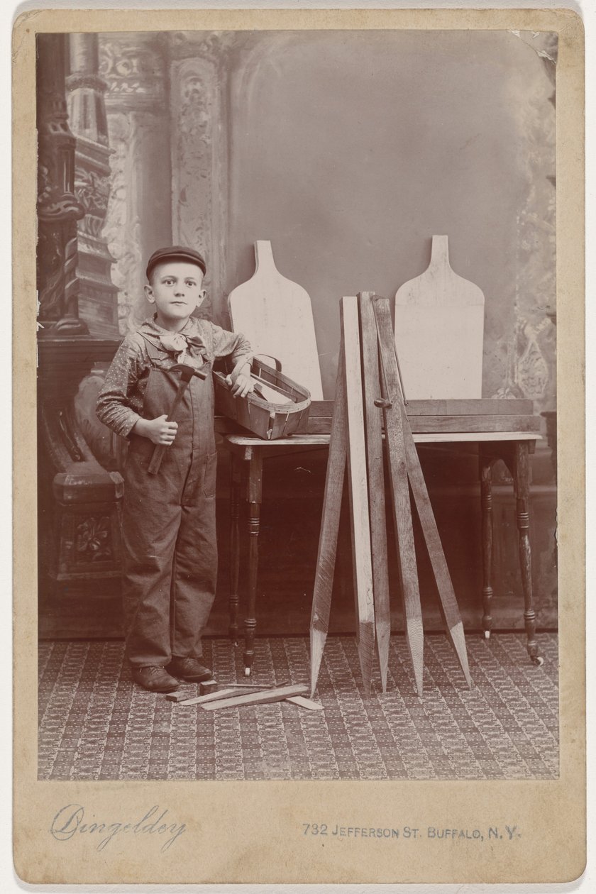 Portrét tesařského pomocníka,c. 1900 (foto) od Peter Dingeldey