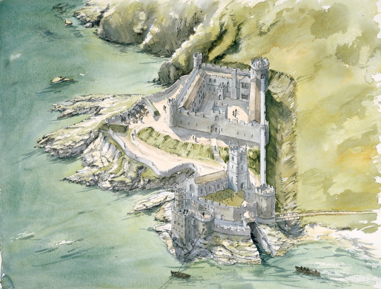 Hrad Dartmouth, c1550, c1990-2010 od Peter Dunn