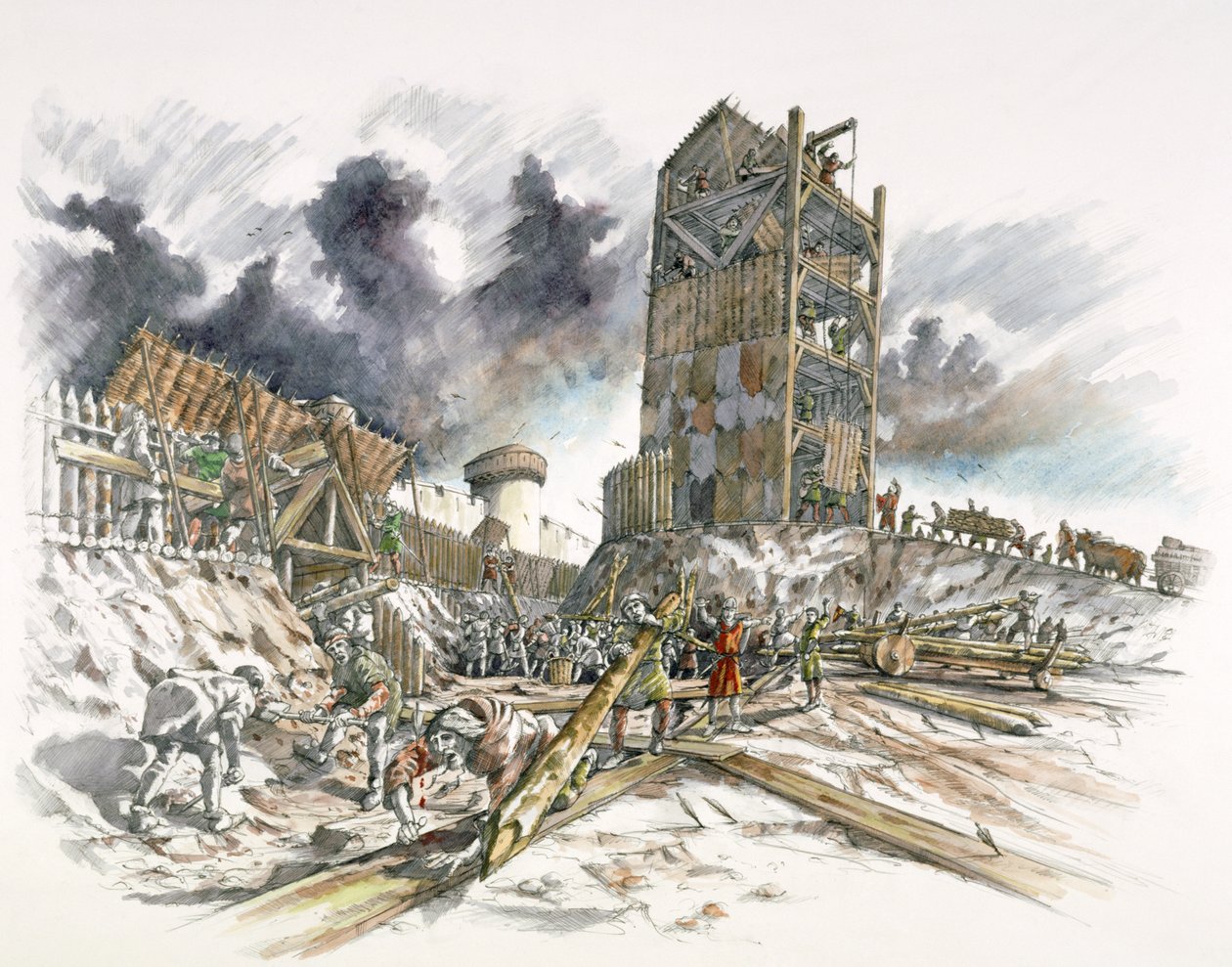 Dover Castle obležení, 1216, c1990-2010 od Peter Dunn