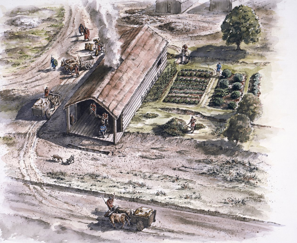 Průmyslová budova, Ribchester Roman Fort, Lancashire, 2. století, 1996 od Peter Dunn