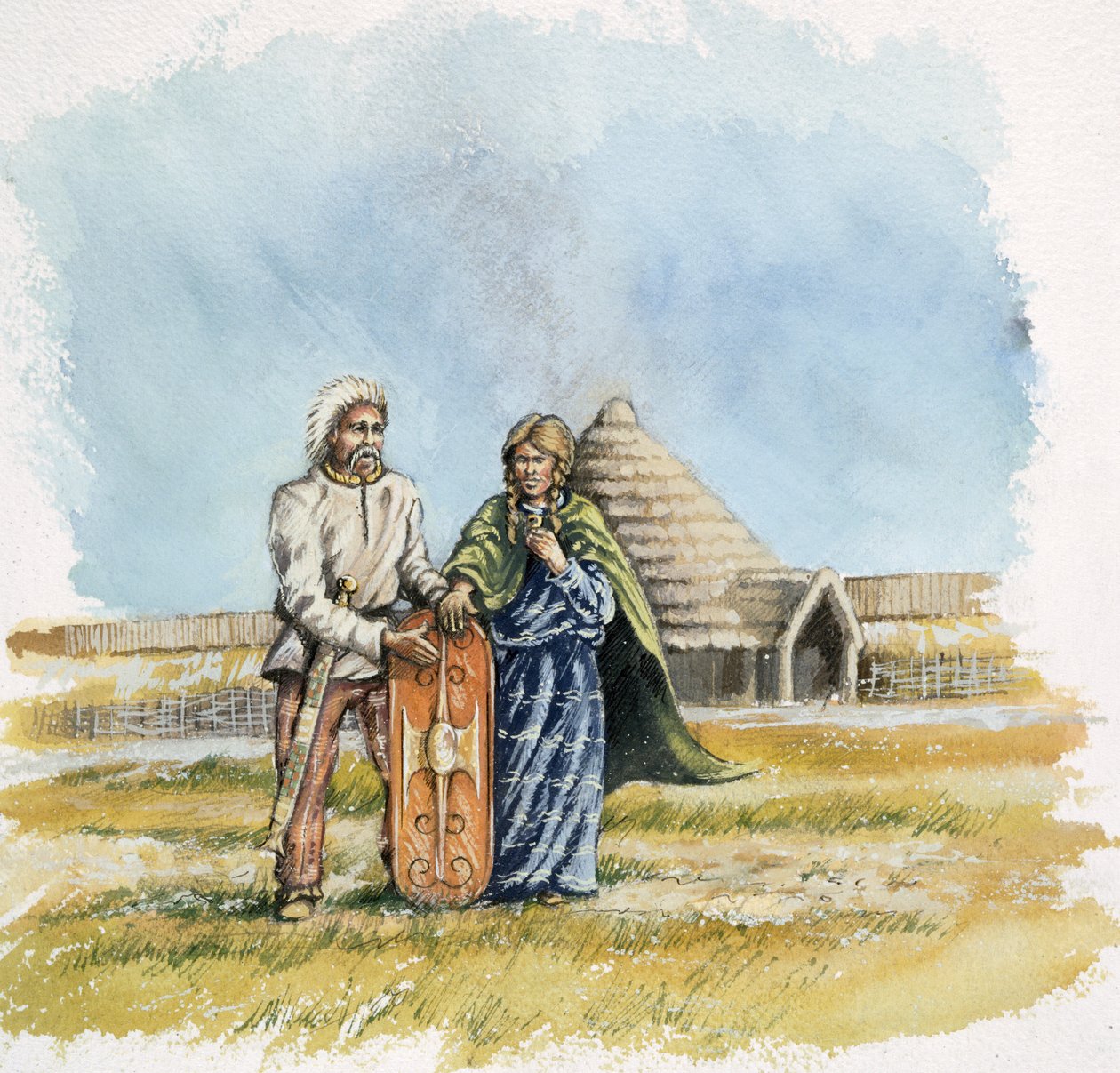 Muž a žena doby železné, c400BC, c1990-2010 od Peter Dunn