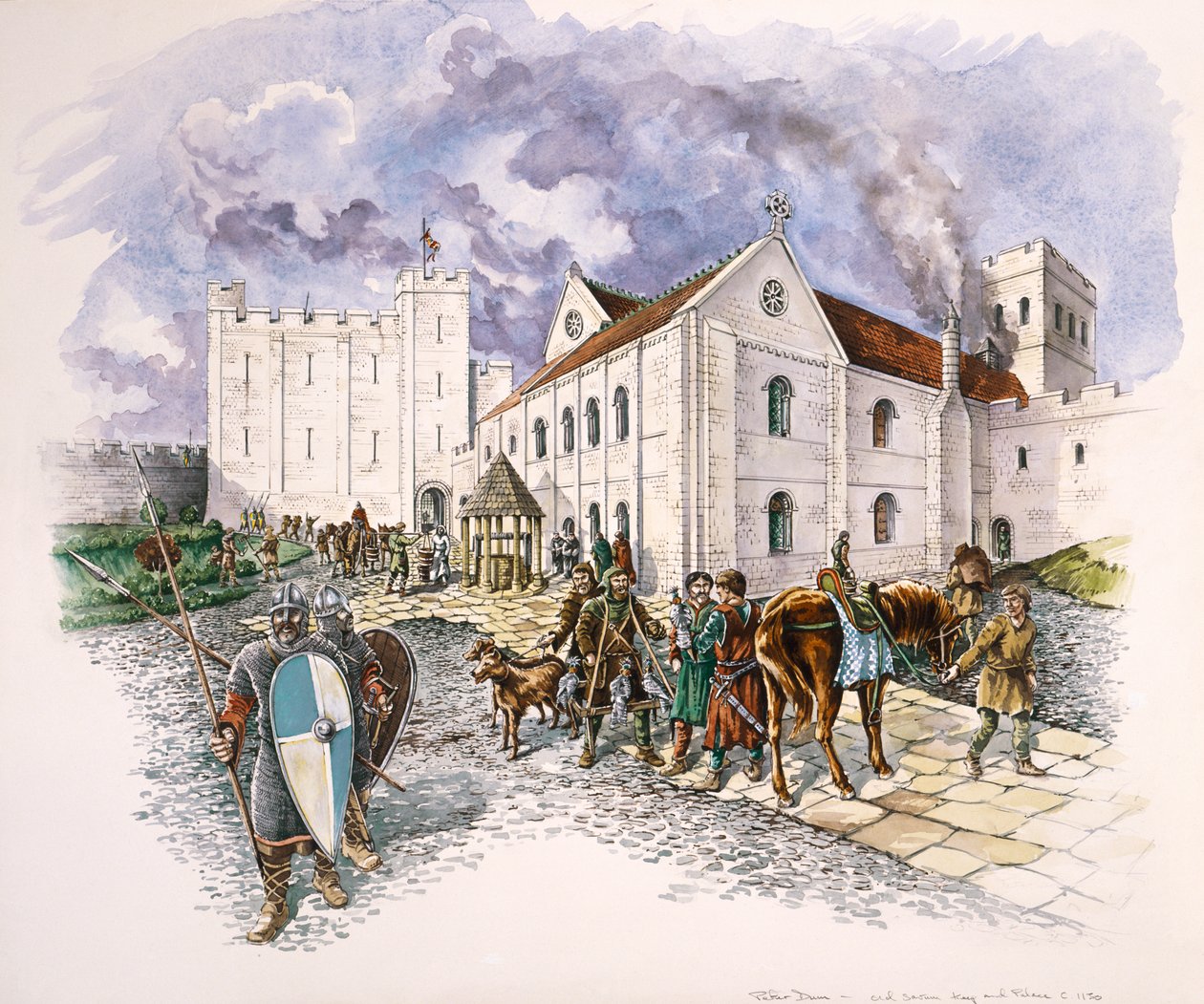 Keep and Palace, Old Sarum, Wiltshire, c1130, 1994 od Peter Dunn